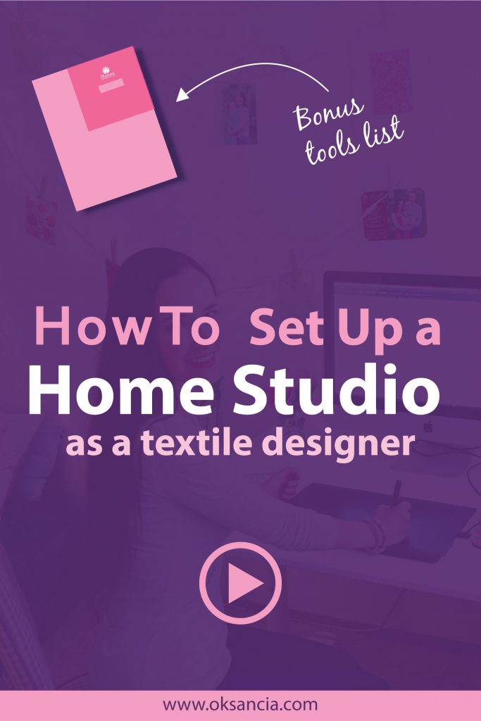 how to set up a home studio as a textile designer bonus video