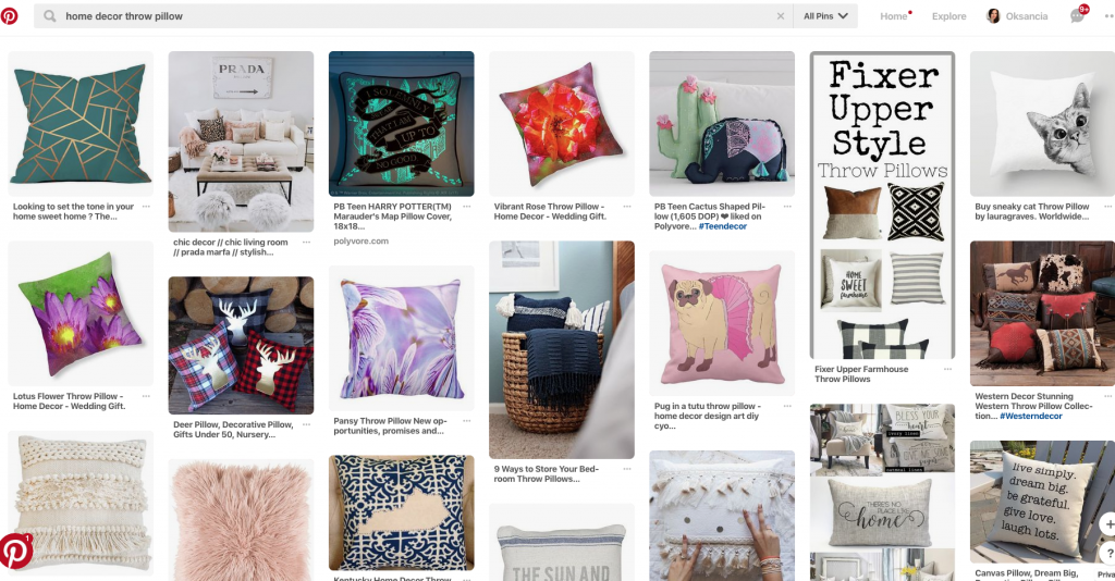 home decor throw pillows Pinterest pattern trend research