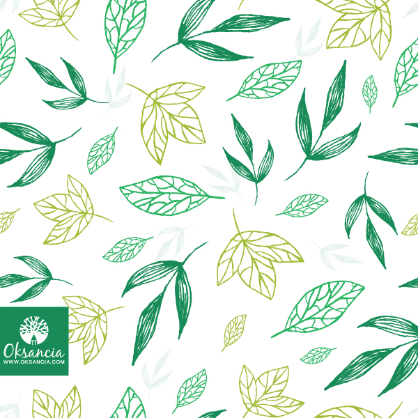 Green leaves vector surface pattern design by Oksancia