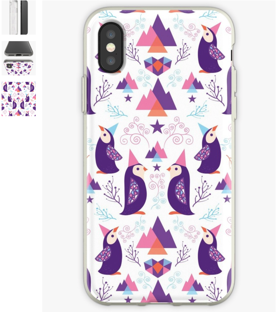 penguins holidays vector patterns fabric collection by Oksancia