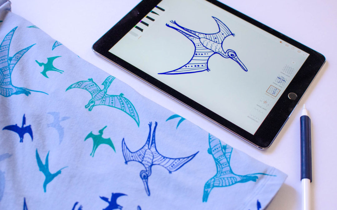Flying Dinosaurs Pattern Design Collaboration With Princess Awesome Clothing Brand