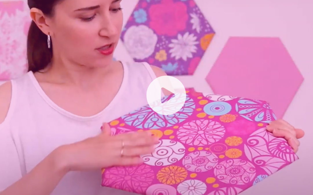 How to design a hexagon wall art installation with your patterns on fabrics.