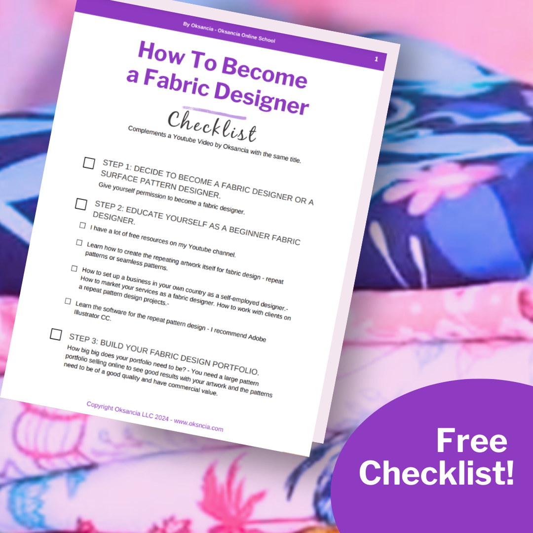 Free checklist How to become a fabric designer without a degree
