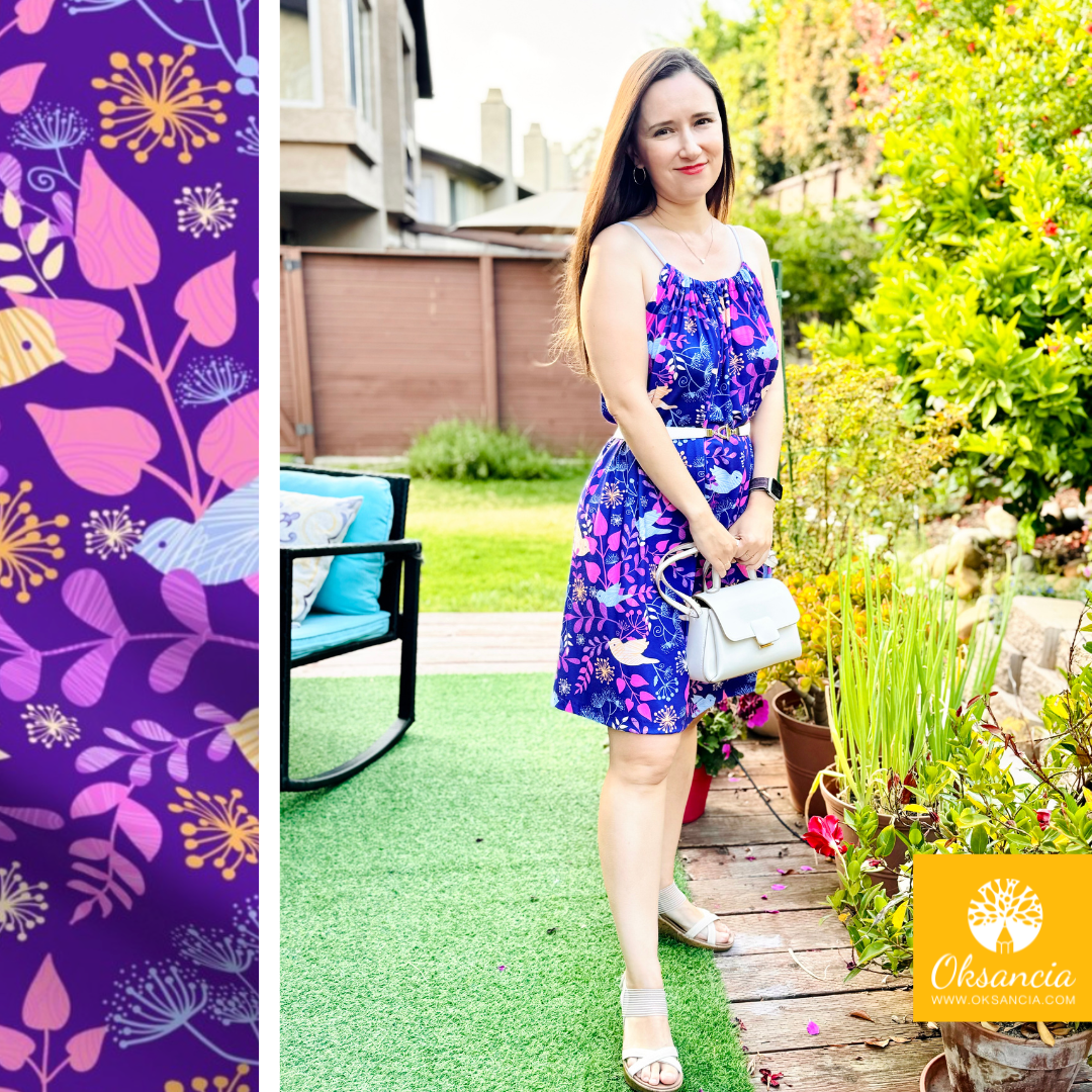 DIY dresses with my own fabric designs as a fabric designer by Oksancia collage 1