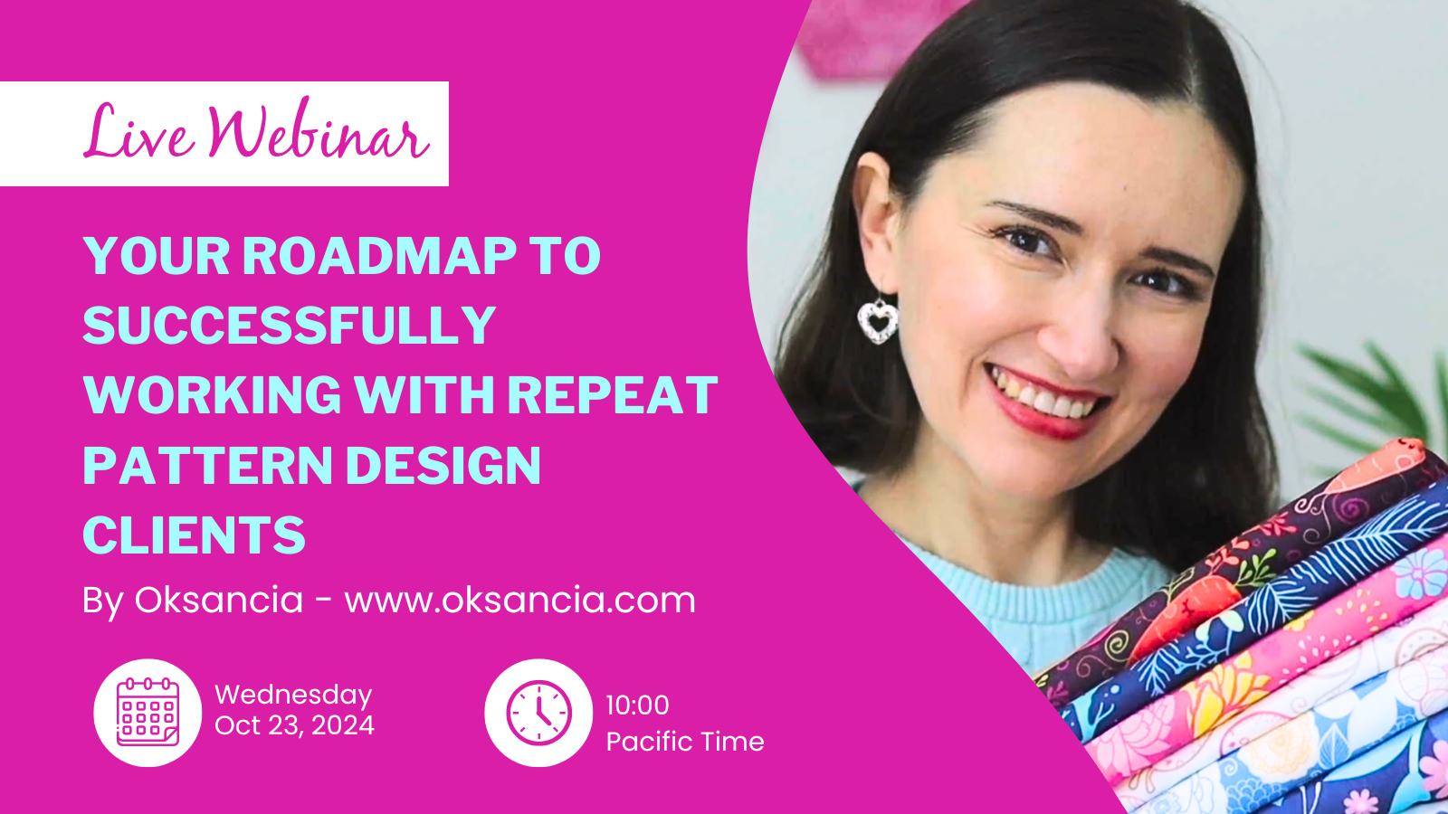 Free live webinar Your Roadmap to Successfully Working With Repeat Pattern Design Clients